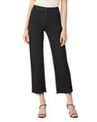 Hudson High Rise Straight Cropped Jeans In Worn In