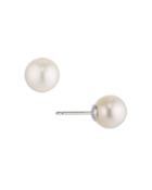 Nadri Mother Of Pearl Stud Earrings In Silver Tone