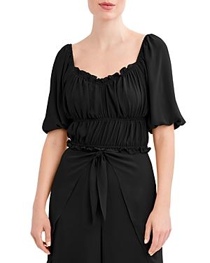 Bcbgmaxazria Ruched Woven Crop Top