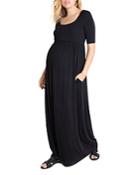 Ingrid & Isabel Elbow-sleeve Maxi Maternity Dress