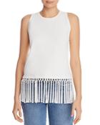 Milly Knit Shell With Macrame Fringe