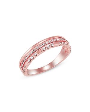 Bloomingdale's Diamond Three Row Band Ring In 14k Rose Gold