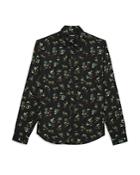 The Kooples Flowing Green Floral Print Shirt