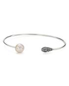 Chan Luu Cultured Freshwater Pearl Thin Bangle Bracelet In Sterling Silver