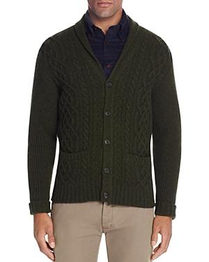 Brooks Brothers Lambswool Cable Knit Shawl Collar Cardigan Sweater