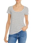 Frame Le Mid Rise Scoop-neck Striped Tee