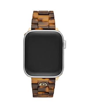 Michael Kors Apple Watch Tortoise Acetate And Gold-tone Stainless Steel Bracelet