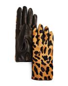 Bloomingdale's Leopard Cashmere & Calf Hair Gloves - 100% Exclusive