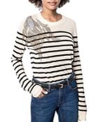 Zadig & Voltaire Miss Cp Striped Embellished Sweater