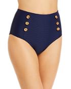 Shoshanna Tide Textured High Waist Bikini Bottom