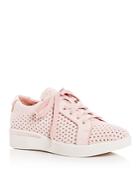 Gentle Souls Women's Haddie Perforated Star Suede Lace Up Sneakers