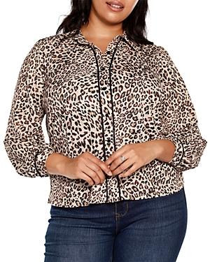 Belldini Plus Piped Button Front Top