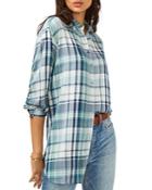 Vince Camuto Plaid Button Down Tunic