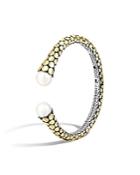 John Hardy Dot 18k Yellow Gold & Sterling Silver Kick Cuff With Cultured Freshwater Pearls