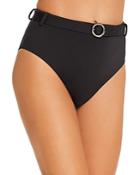 Aqua Belted High-waist Bikini Bottom - 100% Exclusive