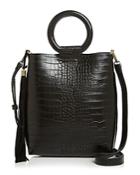 Street Level Croc-embossed Tote With Circle Handles