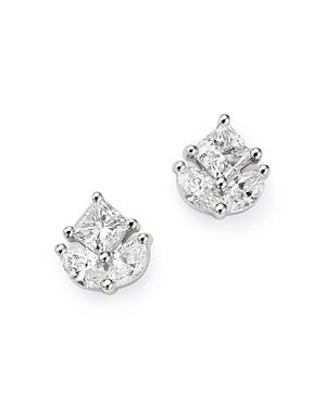 Bloomingdale's Princess-cut & Marquise Diamond Stud Earrings In 14k White Gold, 1.0 Ct. T.w. - 100% Exclusive