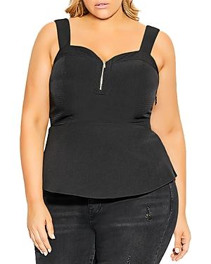 City Chic Plus Sassy Class Peplum Top