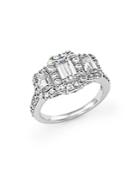 Emerald-cut Diamond Three Stone Engagement Ring In 14k White Gold, 2.0 Ct. T.w. - 100% Exclusive