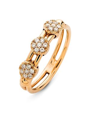 Hulchi Belluni 18k Rose Gold Tresore Diamond Trio Ring