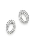 Bloomingdale's Diamond Oval Earrings In 14k White Gold, 0.50 Ct. T.w. - 100% Exclusive