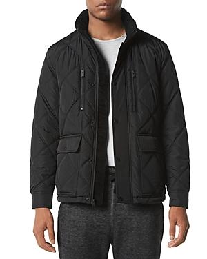 Andrew Marc Grayling Double Diamond Quilted Faux Fur Trimmed Jacket