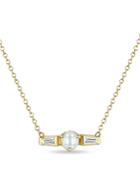 Zoe Chicco 14k Yellow Gold Cultured Freshwater Pearl & Diamond Baguette Pendant Necklace, 14-16