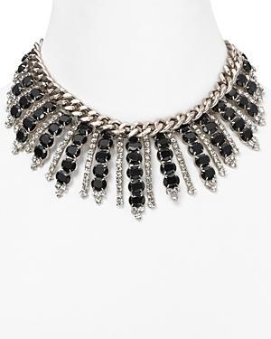 Forever By Fallon Black Stone Statement Collar Necklace, 14