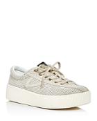 Tretorn Women's Nylite Bold Perforated Nubuck Leather Lace Up Platform Sneakers
