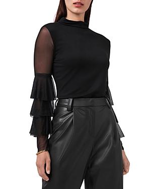 Vince Camuto Tiered Sleeve Mesh Top