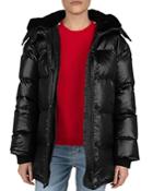 The Kooples Quilted Faux-fur Lined Hood Down Coat