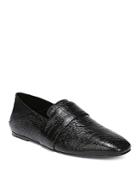 Vince Women's Harris Almond-toe Textured Patent Leather Loafers