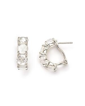 Ippolita Sterling Silver Rock Candy Clear Quartz And Mother-of-pearl Doublet Hoop Earrings