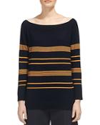 Whistles Striped Bardot Sweater