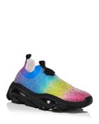 Kurt Geiger London Women's Lettie Crystal Rainbow Knit Platform Sneakers