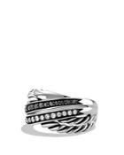 David Yurman Crossover Ring With Black & White Diamonds