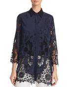 Elie Tahari Clark Embroidered Lace Blouse