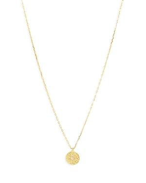 Argento Vivo Cubic Zirconia Eye Sunray Pendant Necklace In 14k Gold Plated Sterling Silver, 16-18
