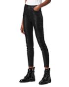 Allsaints Alex Coated Ankle Skinny Jeans In Black