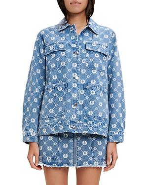 Maje X Sailor Moon Bmoon Monogrammed Denim Jacket