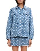 Maje X Sailor Moon Bmoon Monogrammed Denim Jacket