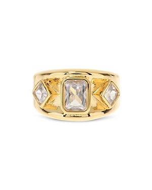 Luv Aj Baguette Crystal Bezel Signet Ring