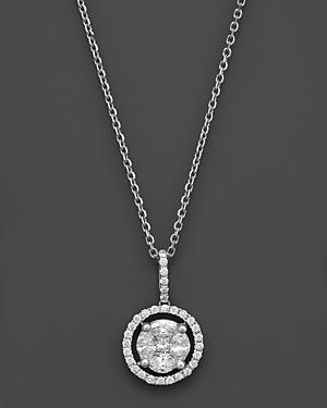 Diamond Pendant Necklace In 14k White Gold, .55 Ct. T.w.