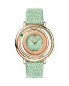 Versace Venus Rose Gold Pvd Watch With Light Green Guilloche Dial, 39mm