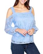Belldini Cold Shoulder Lace Top