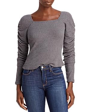Vintage Havana Ribbed Puff Sleeve Sweater