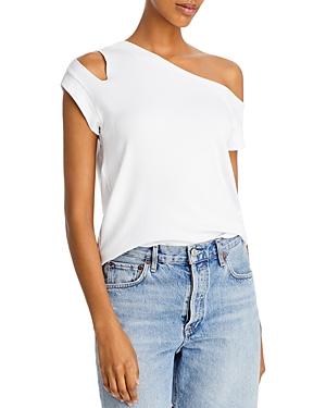 Lna Farina One Shoulder Cutout Tee