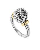 Lagos Sterling Silver Caviar Beaded Ring With 18k Gold
