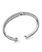 David Yurman Sterling Silver Cable Loop Bracelet With Diamonds