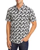 Michael Kors Cotton Blend Floral Print Slim Fit Button Down Shirt